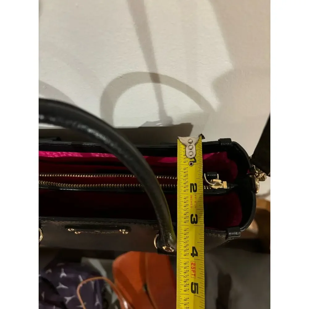 Kate Spade Wellesley Quinn Black Leather Satchel Bag Crossbody Small Medium